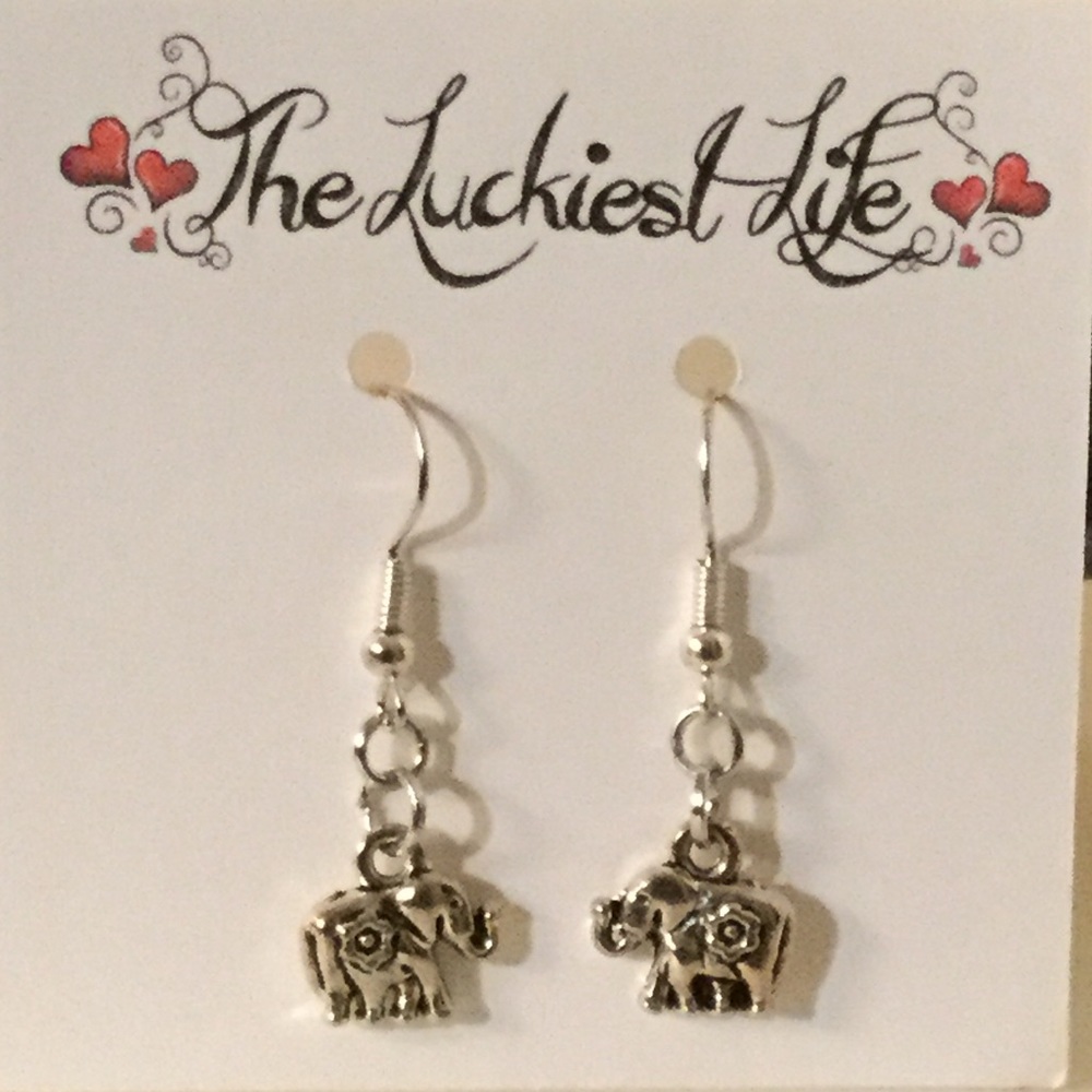 BRAND NEW! Handmade StainlessS. Elephant Earrings